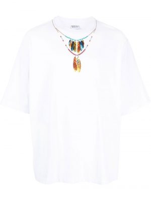 FEATHERS NECKLACE OVER TEE