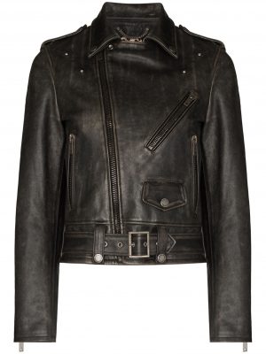CHIODO JACKET DISTRESSED BULL LEATHER