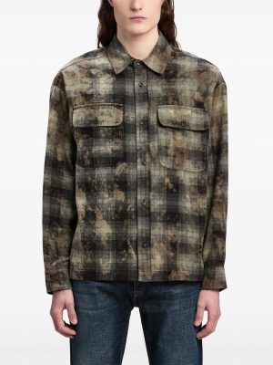 CURVED LOGO CHECK SHIRT L/S