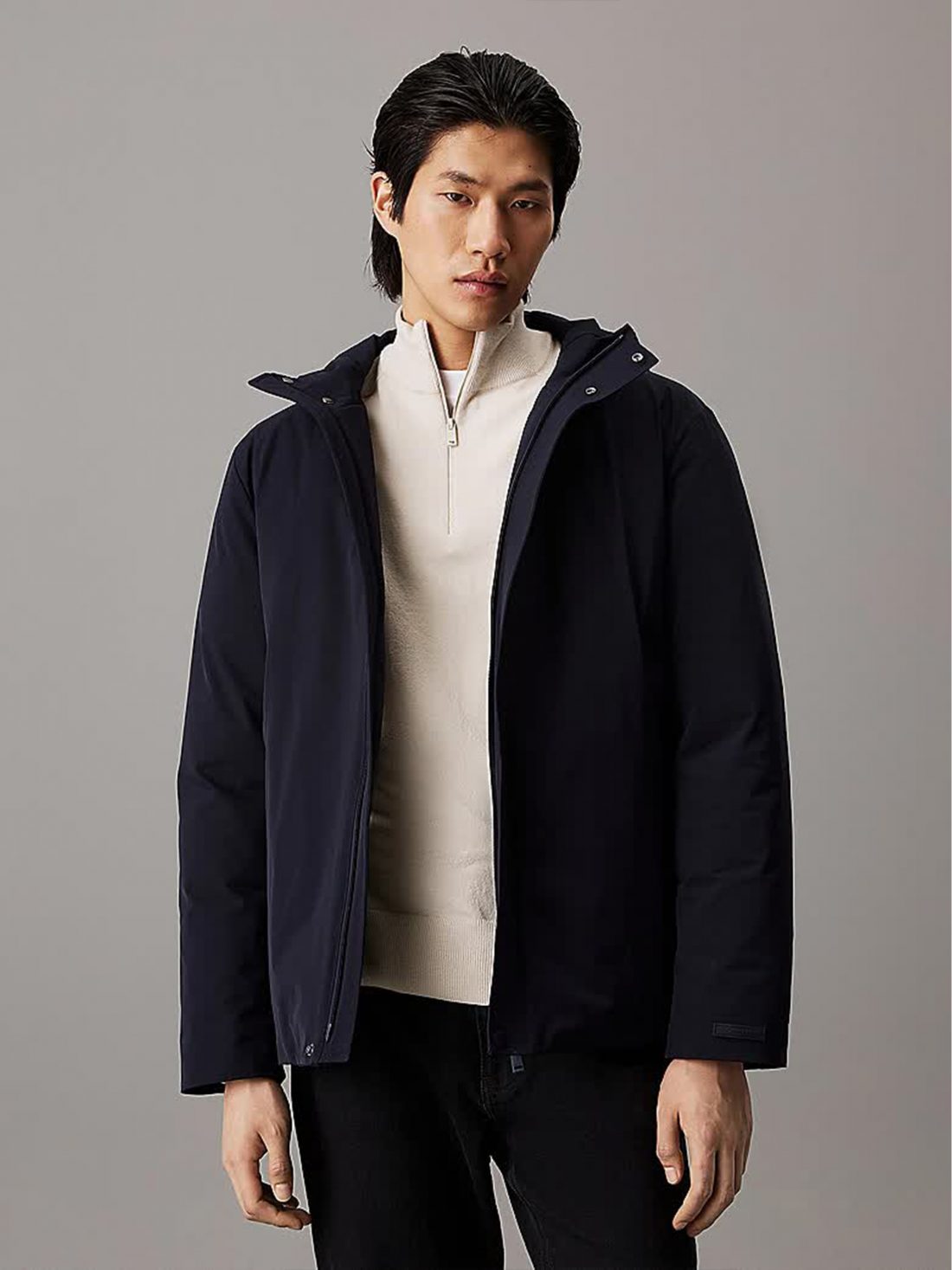 TECHNICAL TWILL HOODED JACKET