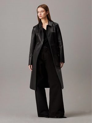 LEATHER WRAP TRENCH COAT