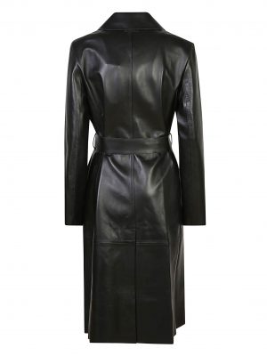 LEATHER WRAP TRENCH COAT