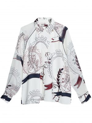 SLICED CREST PRINT TOP