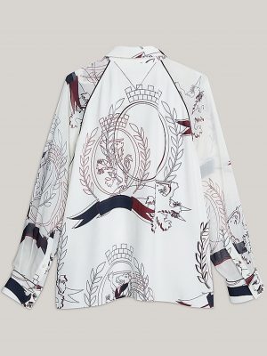 SLICED CREST PRINT TOP