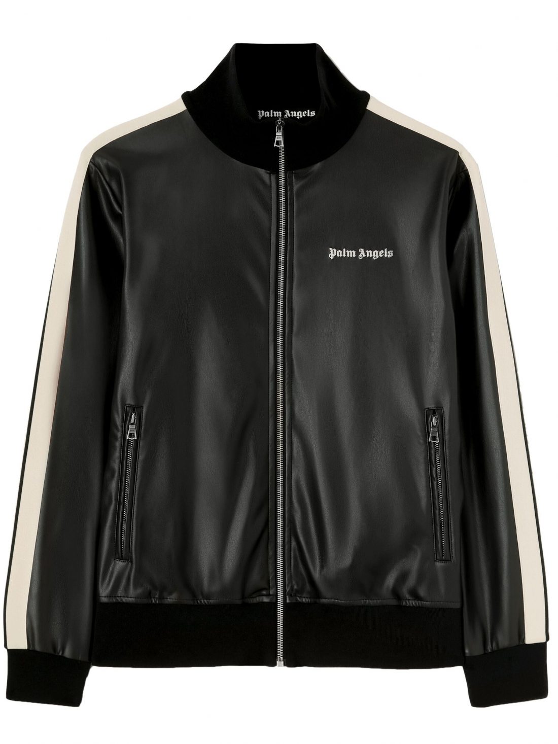 LEATHER EFFECT TRACK JACKET