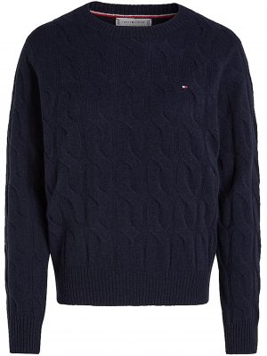 SOFT WOOL CABLE C-NECK