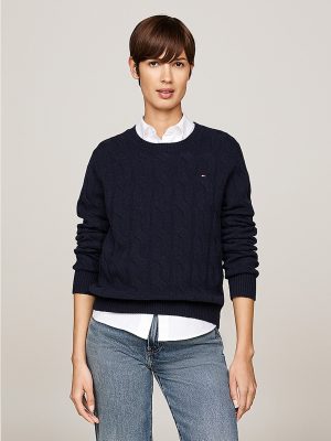 SOFT WOOL CABLE C-NECK