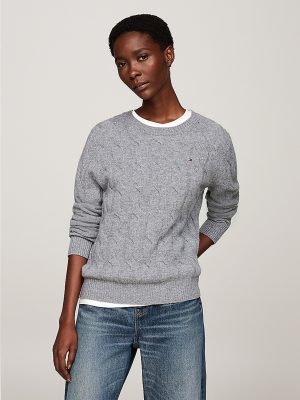 SOFT WOOL CABLE C-NECK