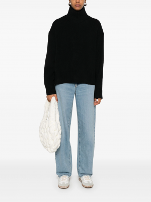 CASHMERE BLEND HIGH-NECK SWEATER